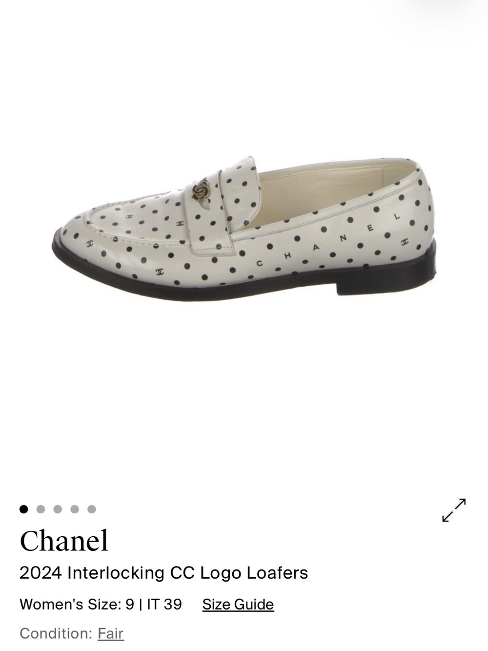 CHANEL 2024 Polka Dot Loafers